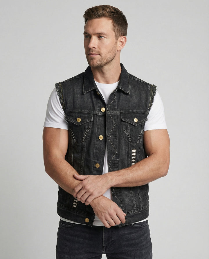 Stylische Herren Denim Weste