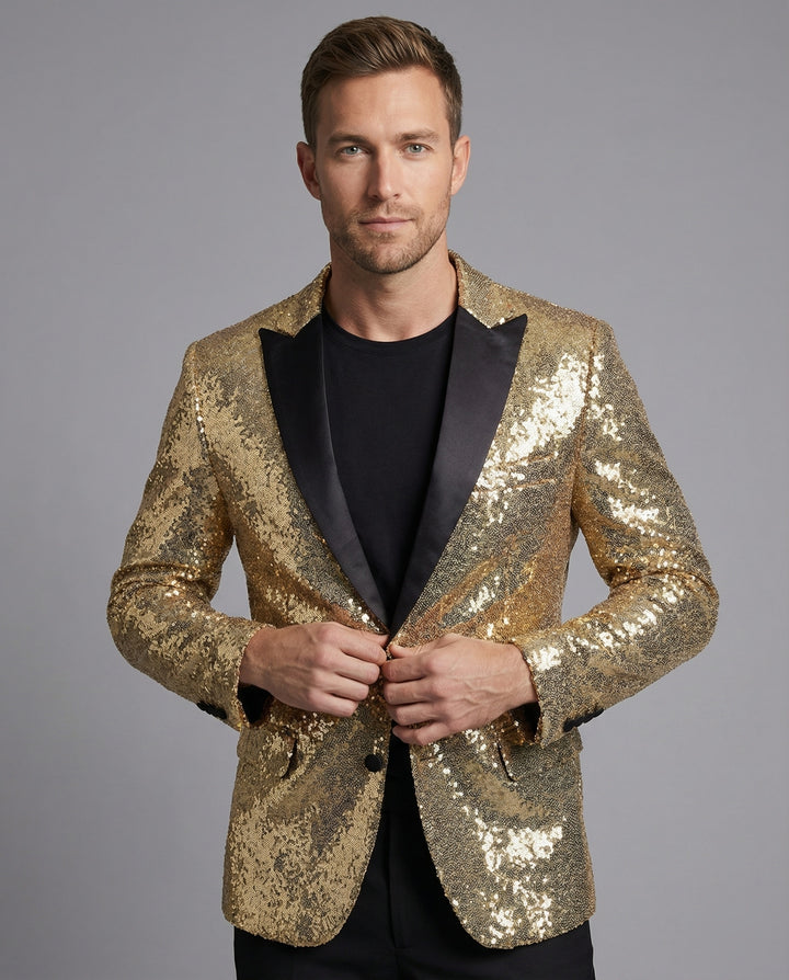 Glamouröser Pailletten Blazer Herren